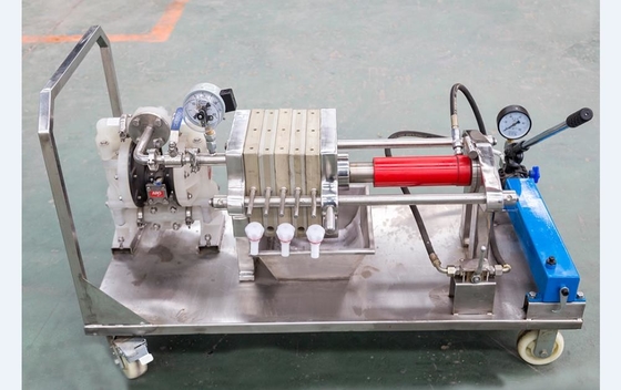 खाद्य तेल पाम स्टेनलेस स्टील के लिए मैनुअल छोटा फ़िल्टर प्रेस मशीन